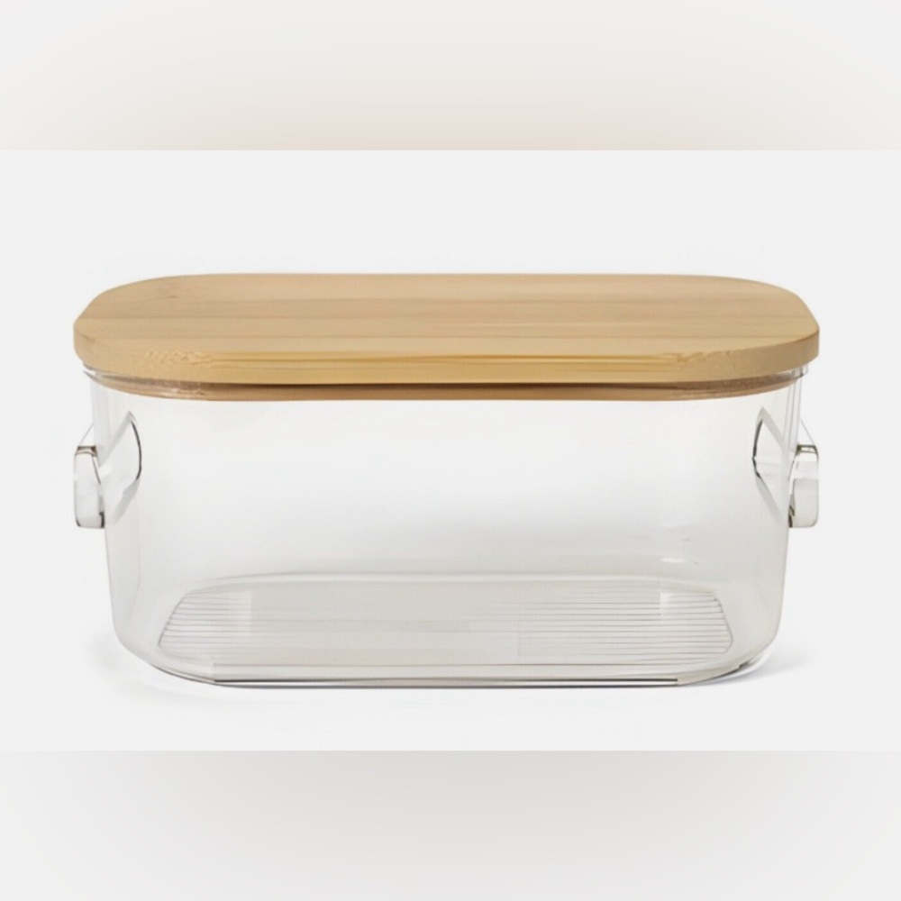 COPY - Thirty One Small Clear Acrylic Storage w/Bamboo Lid 5-3/4” X 3-7/8” X 2-…
